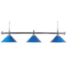 Luminaire Chromé 3 globes bleus 150 cm