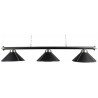 Luminaire 3 globes simili cuir noir 150 cm