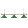 Luminaire Laiton 3 globes verts 150 cm