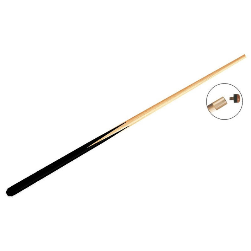 Queue billard standard 123 cm 1pc - virole laiton & embout vissé 11 mm