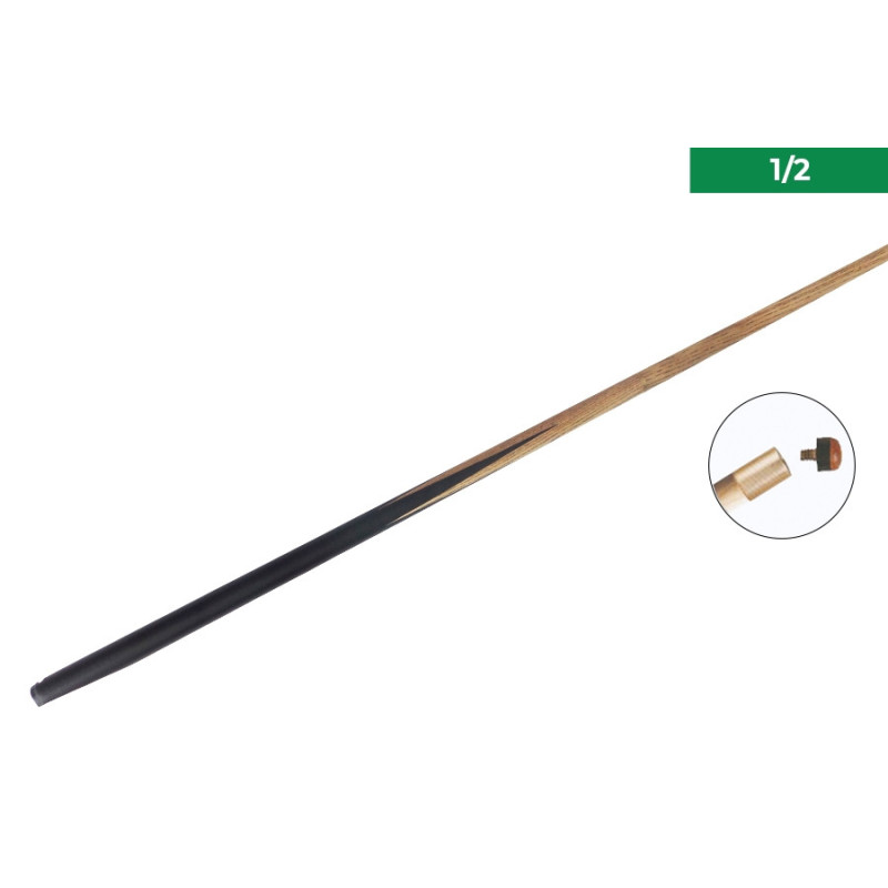 Queue billard frêne Veinée 127 cm 1/2 - Virole laiton & Embout vissé 9 mm