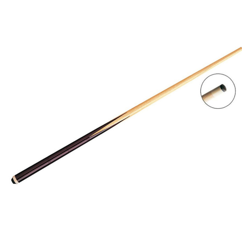 Queue billard standard 123 cm 1pc - virole plastique & embout vissé 12mm
