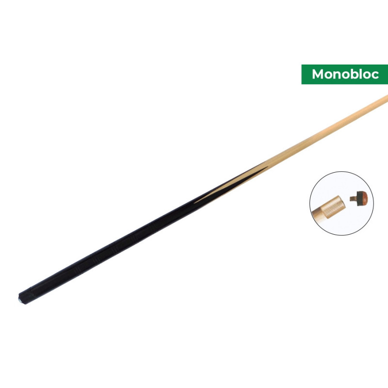 Queue billard standard 108 cm 1pc - Virole laiton & Embout vissé 11mm