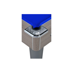 Angle de billard Dpt Oméga 2.0 chêne gris tapis bleu.