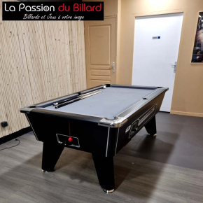 Billard de café avec monnayeur noir tapis gris modèle Oméga 2.0 7ft.
