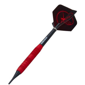 Fléchette pointe souple de 18 grammes Core plus Rubberised Brass Rouge.