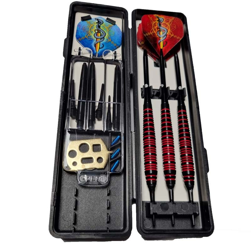 Jeu de fléchette pointe souple de 18gr avec étui et accessoires modèle Mystic.
