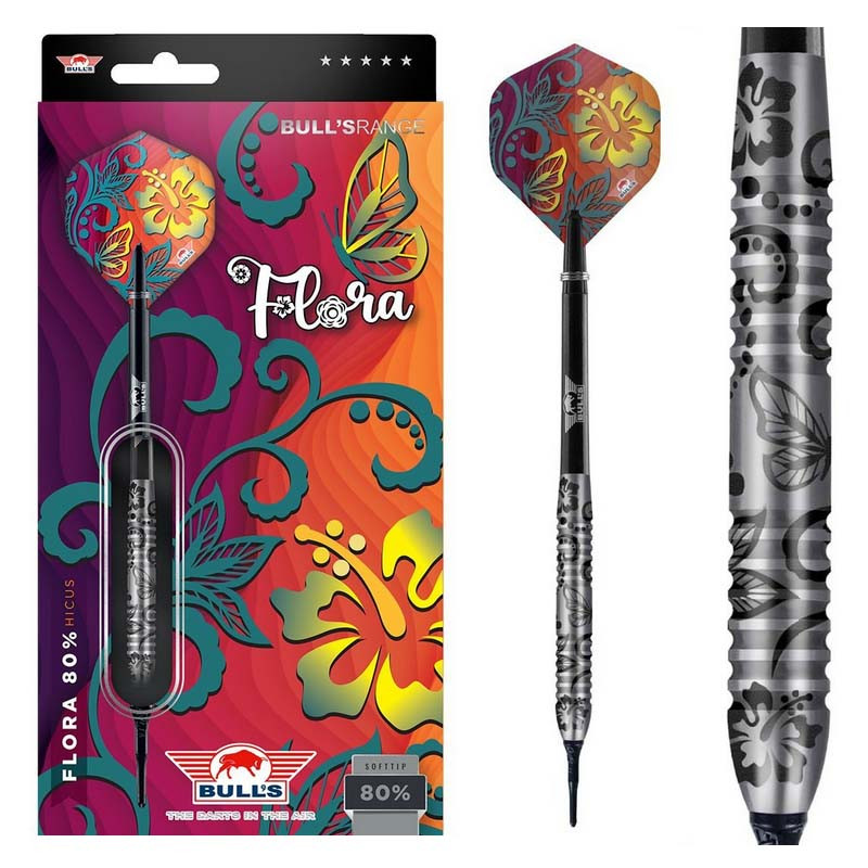Ensemble de 3 fléchettes professionnelles pour cible électronique Granboard 3s, Flora Hicus Shot 18 grammes.