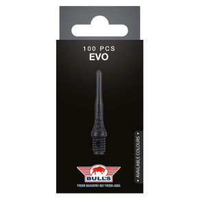 Lot de pointe de fléchette solide Evo noire, vendu par 100.
