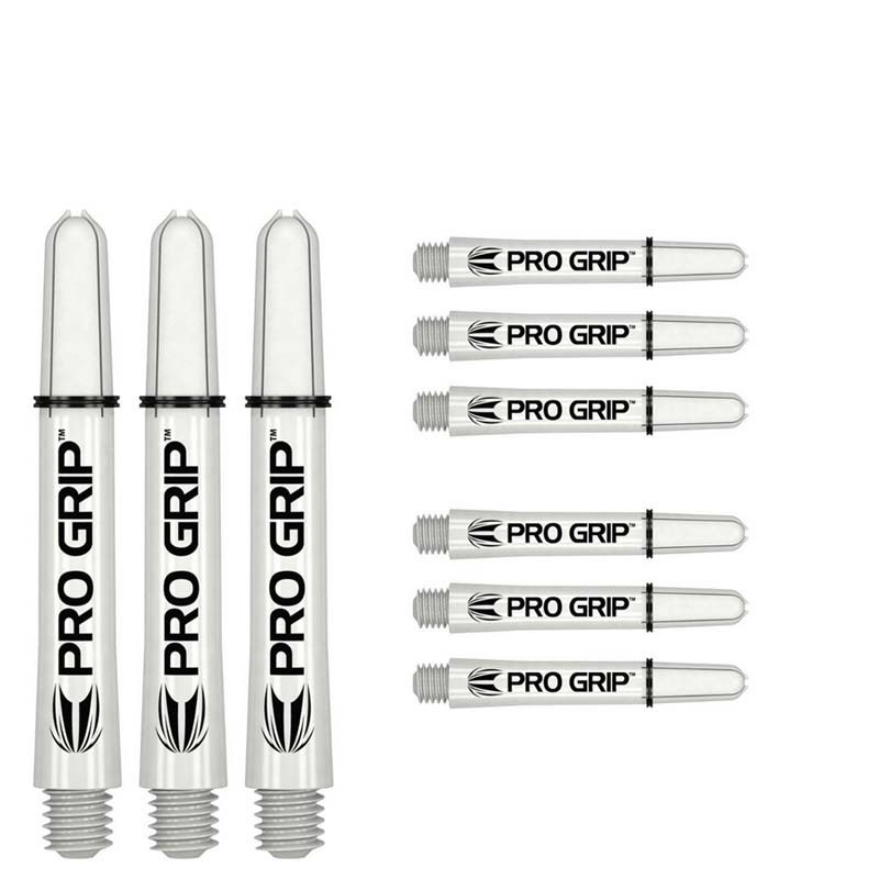 Lot de 9 shafts blanc pro grip target, dimension 34mm.
