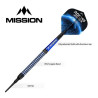 Mission Josh Rock v1 - Fléchettes Soft Tip en tungstène 95 %, un fût rectiligne et un design Black & Blue ultra-moderne.