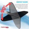 Ailettes moulées Mission Force 90 – Standard N°2 : stabilité et précision grâce à un angle fixe de 90° pour chaque lancer.