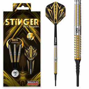 Fléchettes BULL'S Stinger Soft Tip 90% Tungstène – haute précision.
