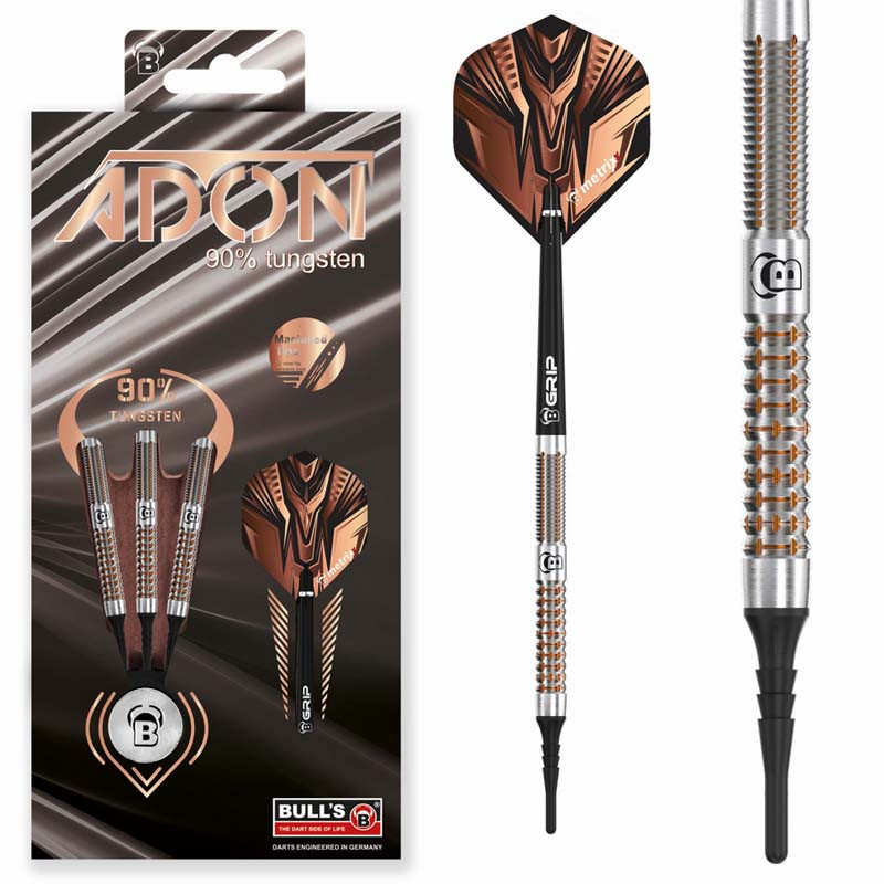 Fléchettes BULL'S Adon Soft Tip – Tungstène 90%.