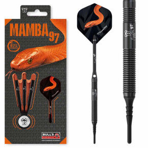 Fléchettes BULL'S Mamba 97 M1 – 97% Tungstène, 20g, Soft Tip.