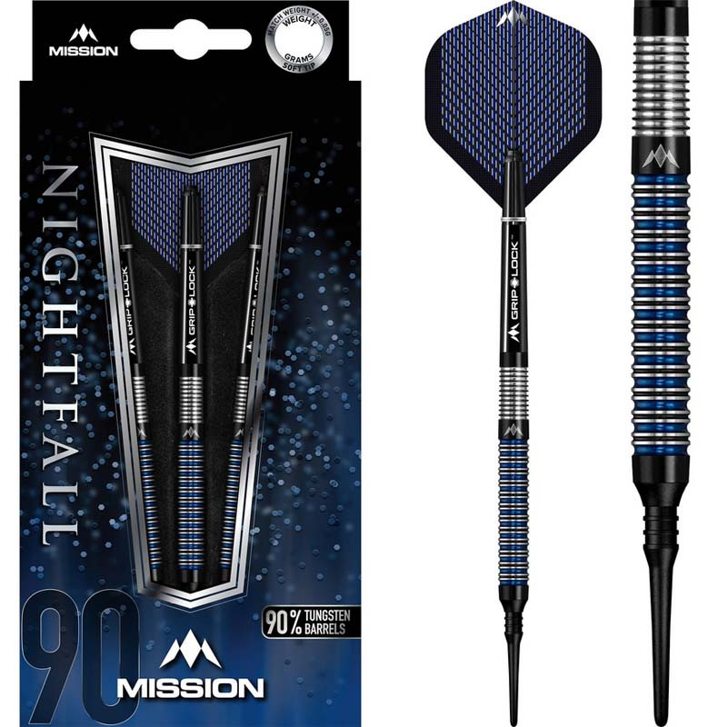 Fléchettes Mission Nightfall M1 Soft Tip – Performance et design premium pour joueurs exigeants.