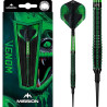 Fléchettes Mission Venom Soft Tip 20g – 90% Tungstène, design noir et vert.