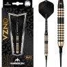 Mission Onza M4 Soft Tip – Fléchettes en laiton noir et or, précises et élégantes.
