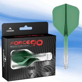 Ailettes et tiges moulées Mission Force 90 – Vert transparent, format No6.
