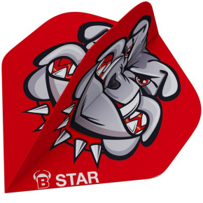 Ailettes Bull’s rouge Bulldog 100 microns – design percutant pour fléchettes soft ou steel tip.