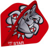 Ailettes Bull’s rouge Bulldog 100 microns – design percutant pour fléchettes soft ou steel tip.