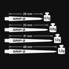 Guide des tailles et poids des shafts Bull’s B-Grip2 SL – De 28 à 48 mm