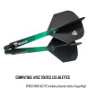 Shafts Bull’s B-Grip-2TTB montés avec ailettes DragonFlight – compatibilité parfaite et maintien solide.