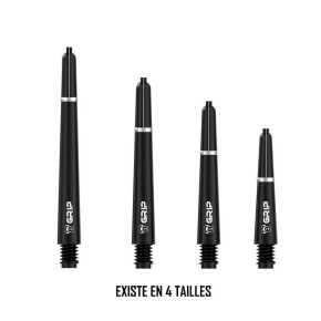 Les 4 tailles disponibles pour les shafts Bull’s B-Grip-2 SL