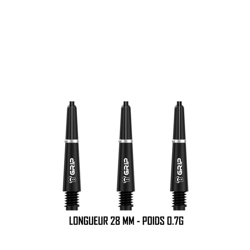 Shaft BULL’S B-Grip-2 SL noir 28 mm – Tige courte en polycarbonate avec filetage 2BA