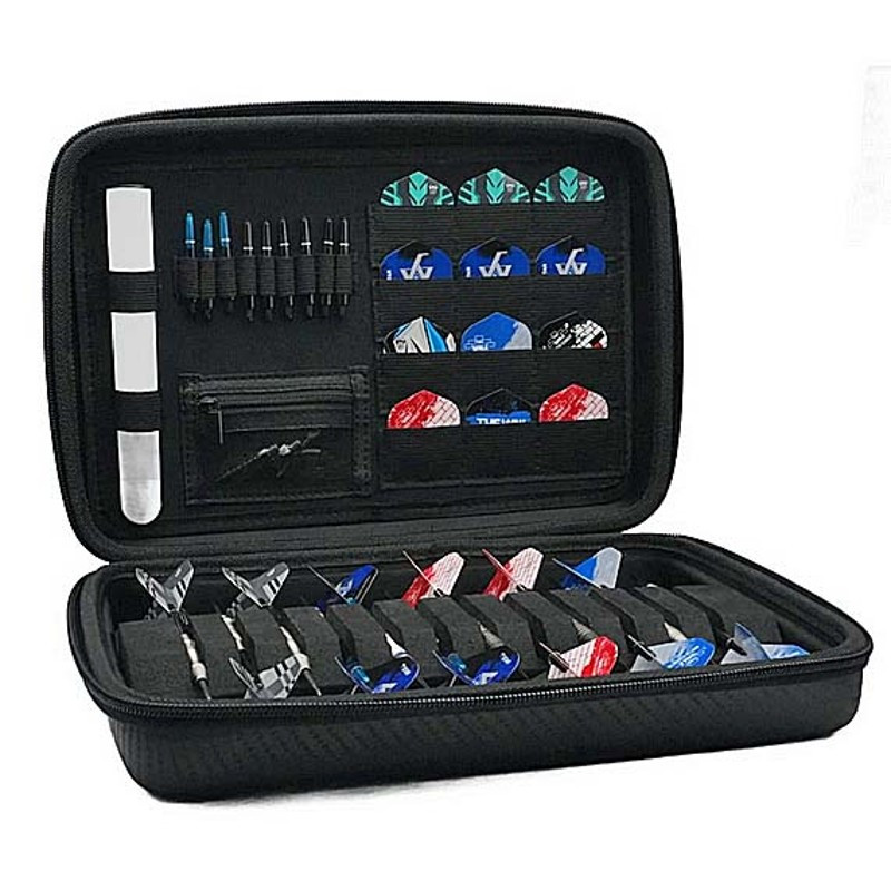 Rangement intérieur pour 12 fléchettes, ailettes, shafts et pointes