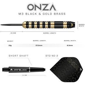 Zoom sur le shaft Grip Lock noir et ailettes ONZA 100 microns
