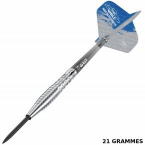 Fléchette 21g en vol – BULL’S Martin Schindler G2 avec grip arrière The Wall