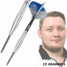 Zoom sur le grip du fût 90 % tungstène des fléchettes 25g  The Wall