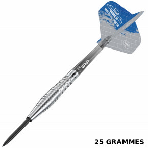 Profil des fléchettes 90% tungstène et pointe acier Martin Schindler 25g G2 avec shaft B-Grip2.