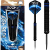 Vue de face d’une fléchette Rocky 22g montée avec détail du grip.