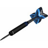 Fléchette Mission Josh Rock Rocky 22g – vue oblique en vol avec ailettes bleues.