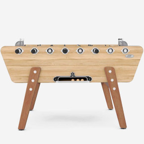 Baby-foot Stella Champion Outdoor en finition bois naturel effet chêne.