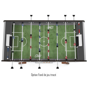 Option fond de jeu tracé blanc sur tapis vert pour une visibilité parfaite des zones de but.