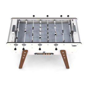 Vue aérienne du baby-foot Stella Star Outdoor blanc avec ses finitions haut de gamme.