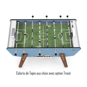 Tapis vert avec tracé en option sur baby-foot Stella bleu Cap-Ferret