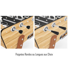 Poignées rondes ou longues au choix – babyfoot Stella Outdoor effet chêne