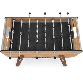 Vue de dessus – terrain noir baby-foot Stella Outdoor effet bois chêne