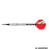 Fléchette Sirius Soft Tip 16g, finition inox, grip arrière et pointe souple pour cible électronique connectée Granboard.