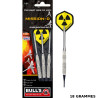 Lot de 3 fléchettes pas cher pour débuter,Bull’s Mission-D 18g avec visuel radioactif.