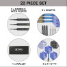 Set complet fléchettes Josh Rock 18g avec wallet, shafts et ailettes Pro Grip