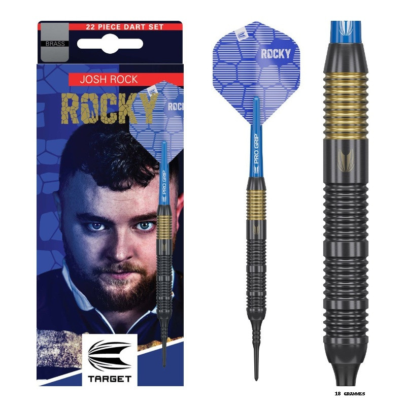 Coffret Target Josh Rock 18g avec fléchettes soft tip pour cible électronique Granboard.