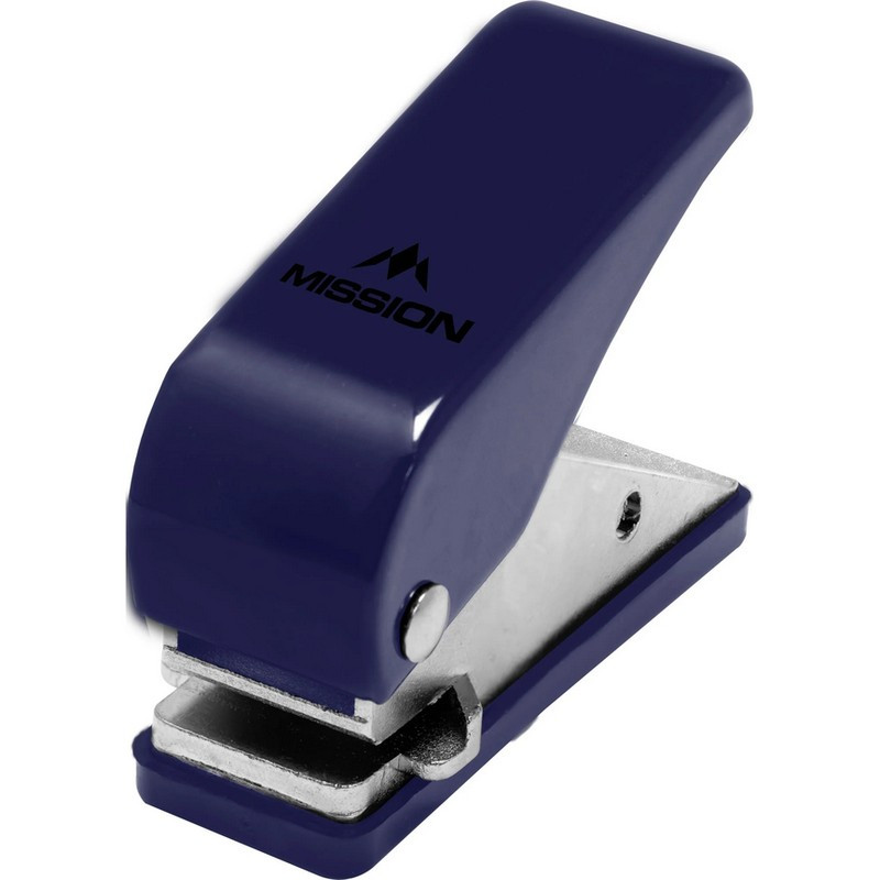 Perforeuse Mission Flight Punch bleu – outil compact pour encoche d’ailettes fléchettes