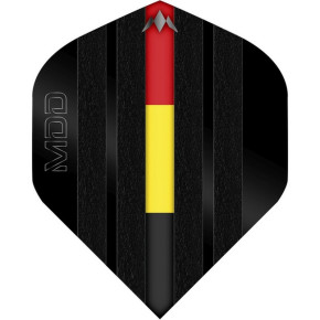 Ailettes Mike De Decker Mission – motif noir avec drapeau belge stylisé