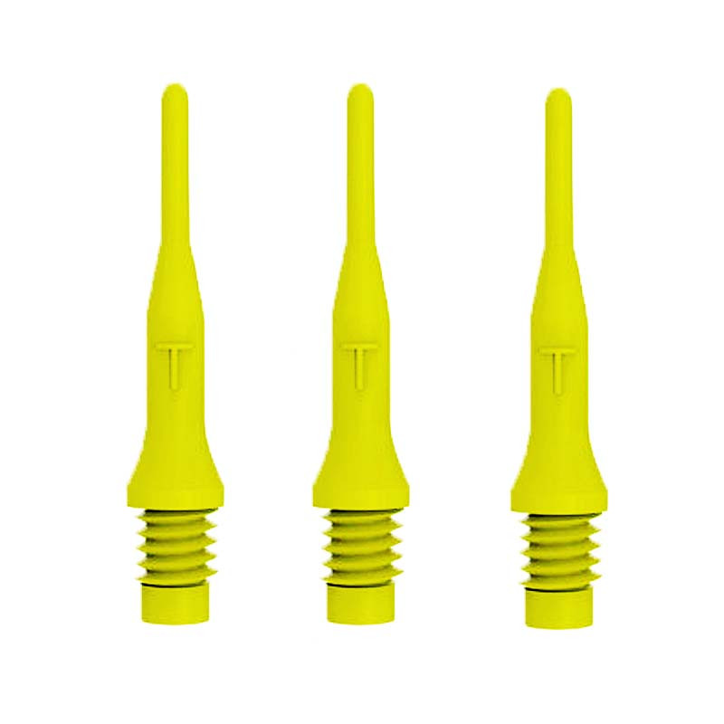 Pointes de fléchettes souples BULL'S Tefo-X 6mm (2BA) jaune, robustesse et précision.