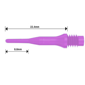 Taille pointe de fléchette Tefo-x pink.